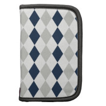 Kallt marinblått och grått Argyle diamantmönster Organizers