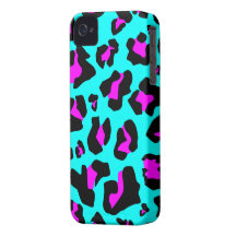 Kallt rosa-/AquaLeopardtryck - fodral för iPhone 4 iPhone 4 Cover