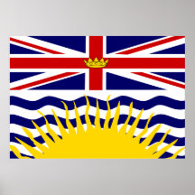 Kanada British Columbia flagga Print
