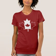 Kanada flagga i lönnlövet - kvinna röda TShirt T-shirt