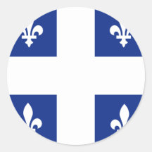 Kanada Quebec högkvalitativ flagga Rund Klistermärke