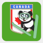 Kanada Skida-banhoppning Panda Fyrkantiga Klistermärken