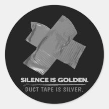kanalen tejpar - tystnad är den guld- kanalen tejp runda klistermärken