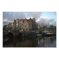 Kanaler i Amsterdam fotografering