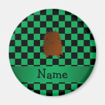 Känd bigfoot för personlig grön checkers kylskåpmagneter