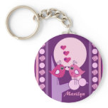Känd valentin dagkeychain med kärlekfåglar