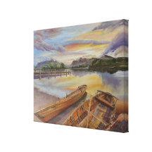 Kanfas - solnedgång över Serenity sjön Kanvastryck