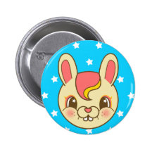 Kanin för kaninen för den Kawaii tecknaden knäppas Knapp