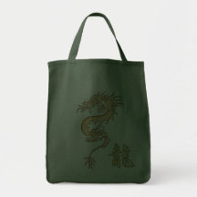KANJIsymbolet för DRAKEAsiat-stil hänger lös Tote Bag