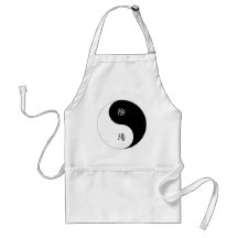 KanjiYin Yang svart n vit Förkläden