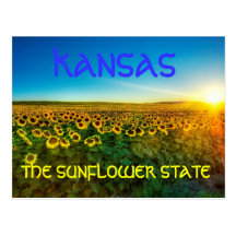 Kansas "den solrosState vykortet