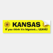 Kansas som INTE så är trångsynt som dig, tänker! Bildekal
