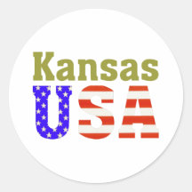 Kansas USA! Rund Klistermärke