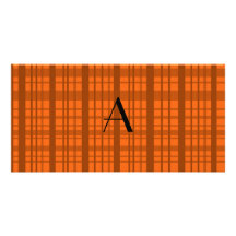 Känt orange plädmönster för personlig foto kort