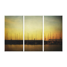 Kanvastryck för panel för morgonMarina 3