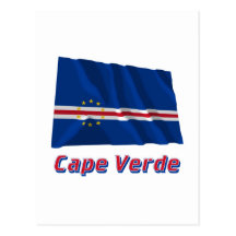 Kap Verde som vinkar flagga med namn Vykort