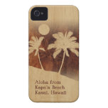 Kapaa Sunset Hawaiian Faux Koa Wood iPhone 4 Cases
