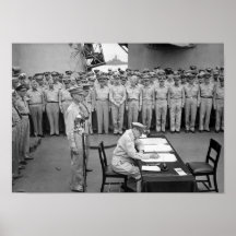 Kapitulation för General MacArthur Underteckna Jap Affisch