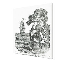 Kapten Kidd som begraver hans bibel, illustration Kanvasdukar Med Gallerikvalitet
