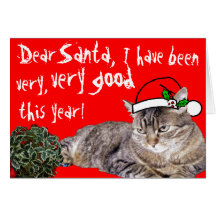 Kära Santa, ~Customizable bra katt! Kort