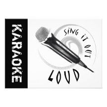 Karaokemikrofonsjunga det ut HÖGT Anpassade Inbjudningskort