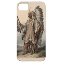 Karl Bodmer - A Mandan chief iPhone 5 Cases