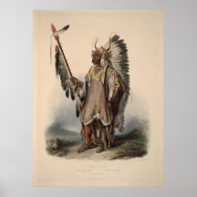 Karl Bodmer - A Mandan chief Poster