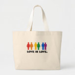 Kärlek är kärlek tote bags