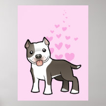 Kärlek för Pitbull/amerikanStaffordshire Terrier Affisch