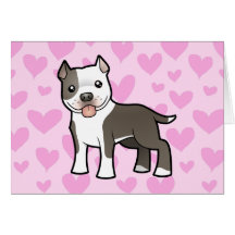 Kärlek för Pitbull/amerikanStaffordshire Terrier Hälsnings Kort