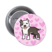 Kärlek för Pitbull/amerikanStaffordshire Terrier Knappar