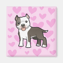 Kärlek för Pitbull/amerikanStaffordshire Terrier Kylskåpsnagnet