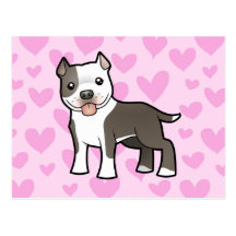Kärlek för Pitbull/amerikanStaffordshire Terrier Vykort