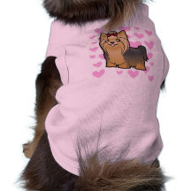 Kärlek för Yorkshire Terrier (långt hår med pilbåg Hund T-shirts