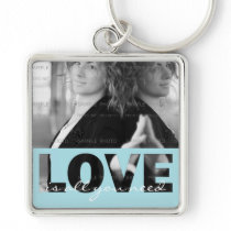 Kärlek kvadrerar metallfotoet Keychain (stor) | so