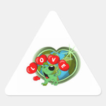 Kärlek (löv - jorddag) triangle sticker