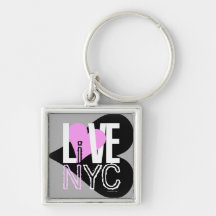 Kärlek NYC bor i grå färgrosor för NYC Keychain Nyckelring