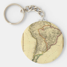 Karta 1817 av South America Nyckelringar