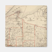 Karta av Wisconsin, visningenhetsområden Magneter