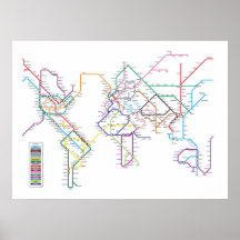 Karta för världsMetrotunnelbanan Print