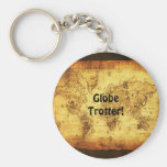 Karta Keychain för gammal värld Nyckel Ring