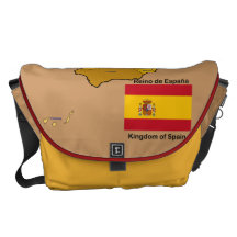 Karta och flagga av Spanien Messenger Bag