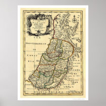 Kartlägga av det heliga landet av Israel av Bowen  Print
