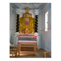 Katolsk kyrka kapell av den reserverade sacramente vykort