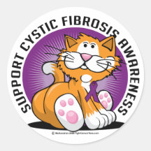 Katt för Cystic Fibrosis Rund Klistermärke