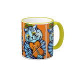 Katt med fiolen vid den Louis Wain koppen Kaffe Mugg