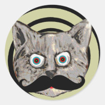 katt mustasch klistermärke