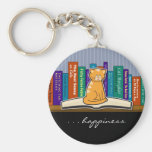 Katt och bokar Keychain Nyckel Ringar