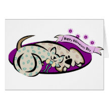 Katt- och hundvalentin kort för dag