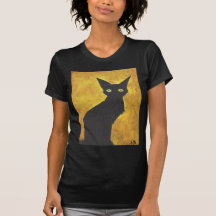 Katt på gult tee shirts